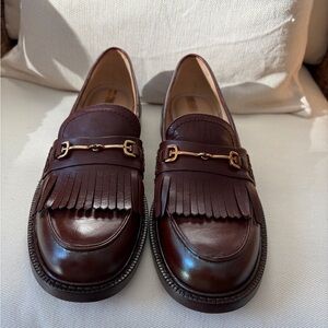 Sam Edelman Dark Brown Loafers with Gold Buckle